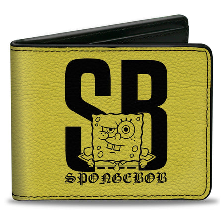 SpongeBob SquarePants Bi - Fold Wallet SB Winking Pose Yellow/Black - Paramount Shop