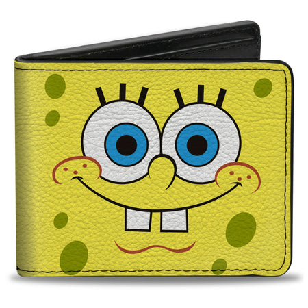SpongeBob SquarePants Bi - Fold Wallet SpongeBob Face Close - Up Yellow Design - Paramount Shop