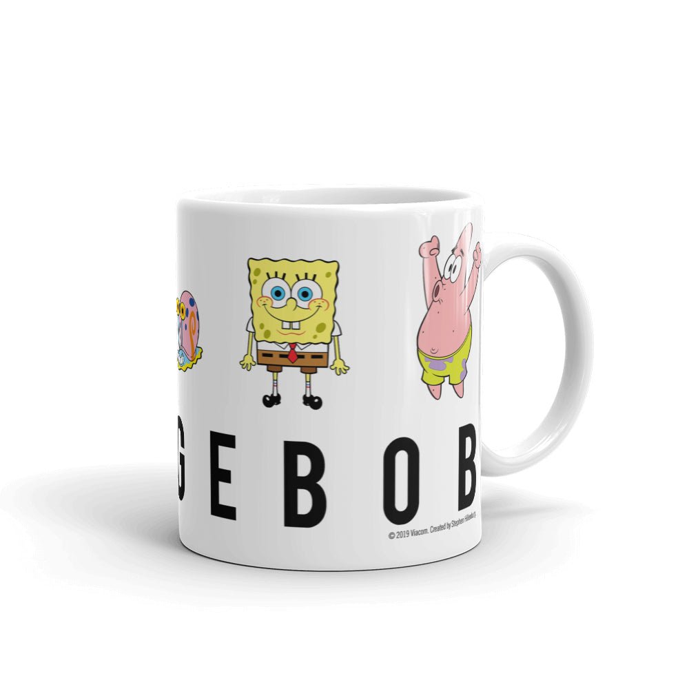 SpongeBob SquarePants Character Lineup White Mug - Paramount Shop