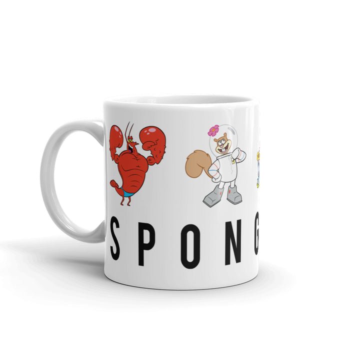SpongeBob SquarePants Character Lineup White Mug - Paramount Shop
