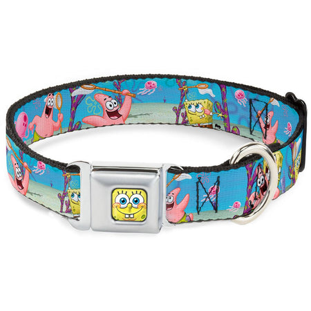 SpongeBob SquarePants Dog Collar 3D Face Jellyfishing Seatbelt Buckle - Paramount Shop