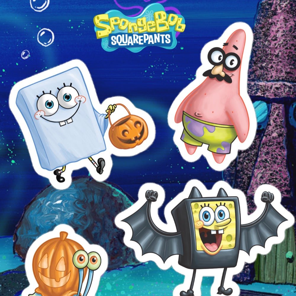 SpongeBob SquarePants Halloween Kiss Cut Sticker Sheet - Paramount Shop