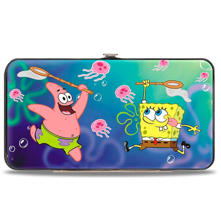 SpongeBob SquarePants Hinged Wallet Patrick Starfish Jellyfishing Design Vegan Leather - Paramount Shop