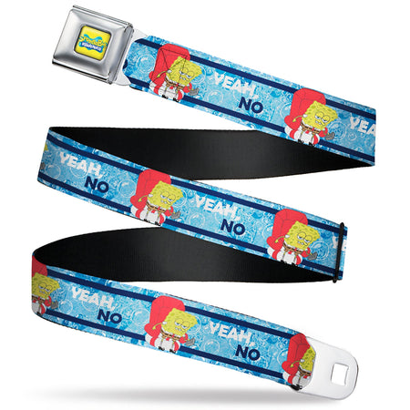 SpongeBob SquarePants Logo Seatbelt Belt Imma Head Out Pose Yellow and Blue - Paramount Shop