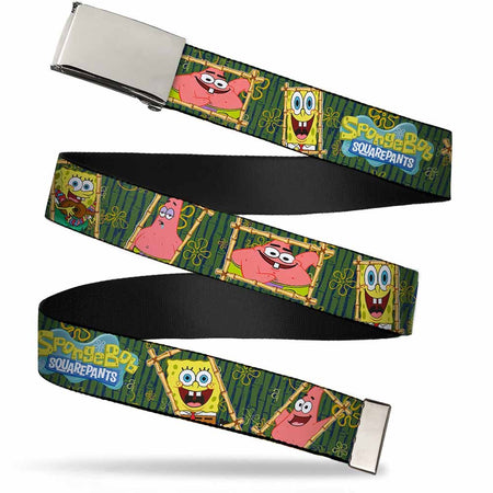 SpongeBob SquarePants Logo Web Belt Bamboo Frames Design - Paramount Shop