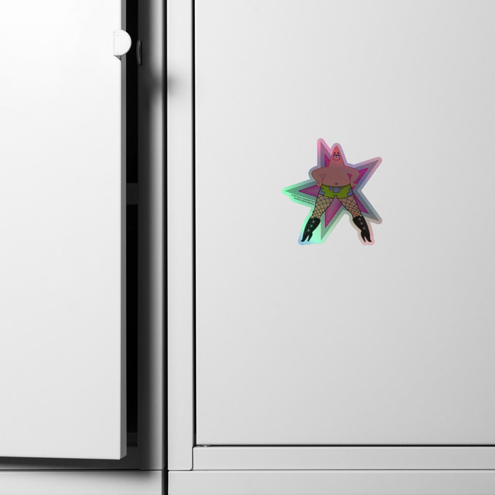 SpongeBob SquarePants Patrick Fishnets Stay Fancy Holographic Sticker - Paramount Shop