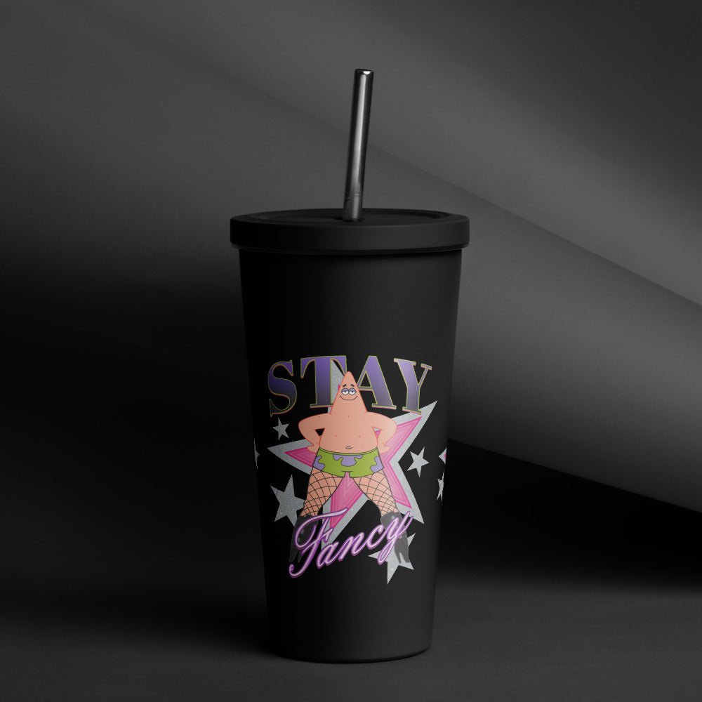 SpongeBob SquarePants Patrick Fishnets Stay Fancy Insulated Tumbler with a Straw - Paramount Shop
