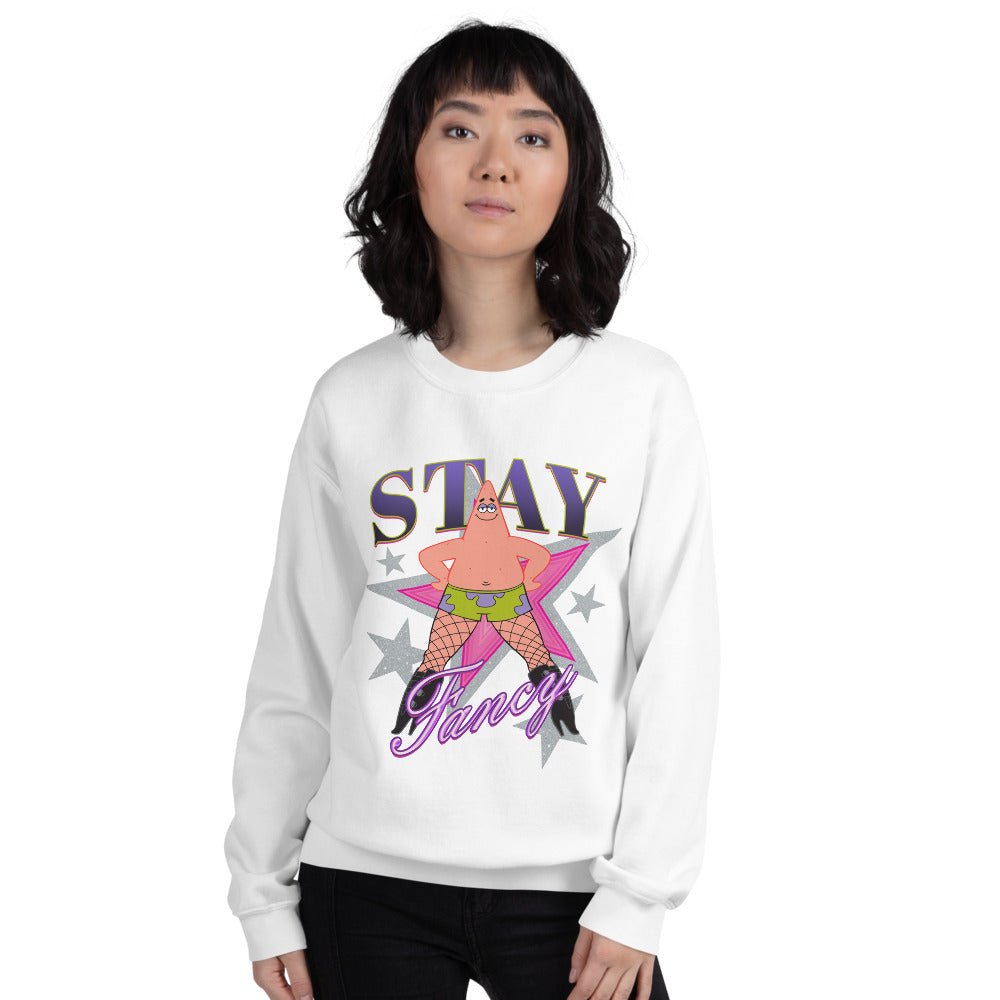 SpongeBob SquarePants Patrick Fishnets Stay Fancy Unisex Crewneck Sweatshirt - Paramount Shop