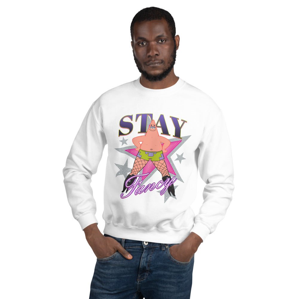 SpongeBob SquarePants Patrick Fishnets Stay Fancy Unisex Crewneck Sweatshirt - Paramount Shop