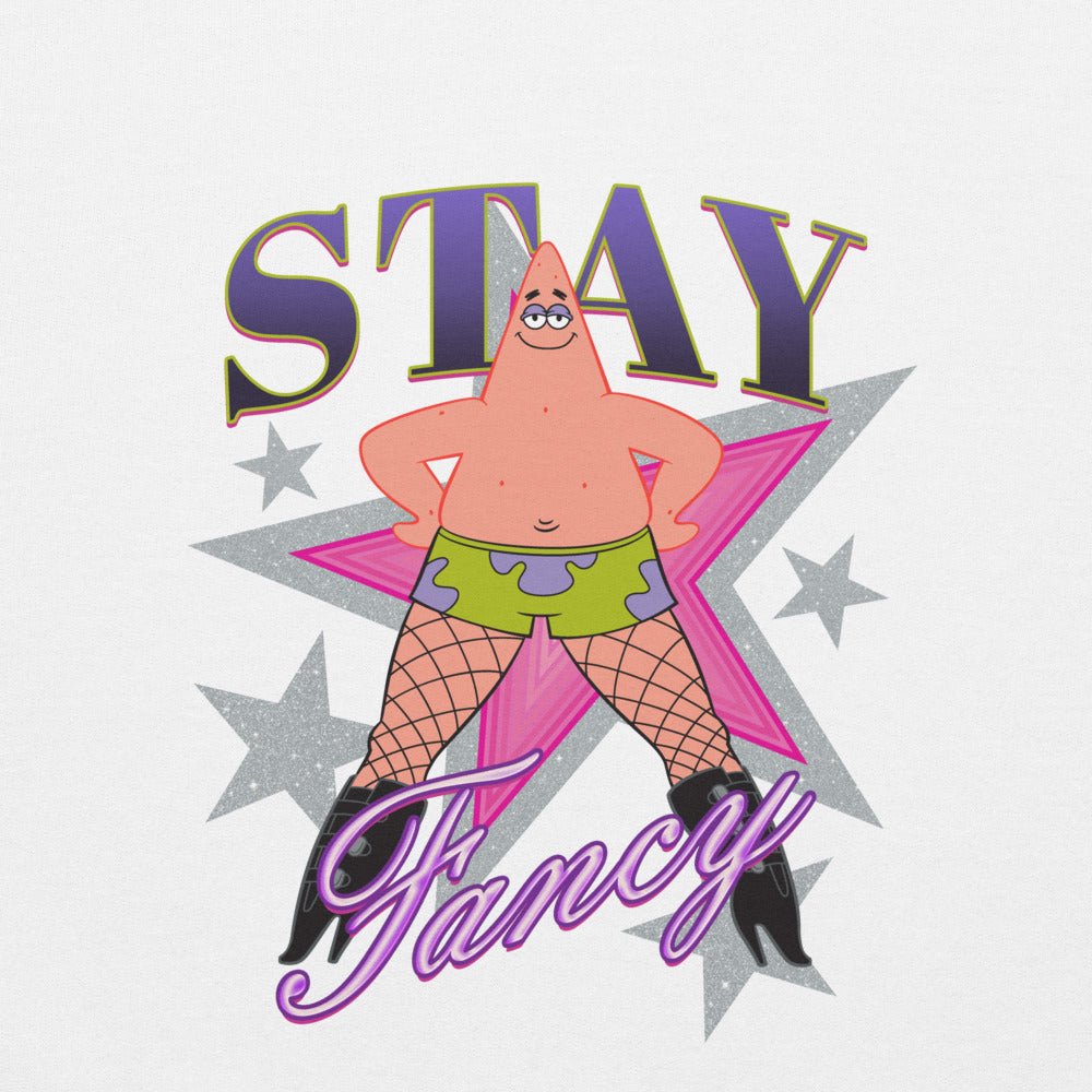 SpongeBob SquarePants Patrick Fishnets Stay Fancy Unisex Crewneck Sweatshirt - Paramount Shop