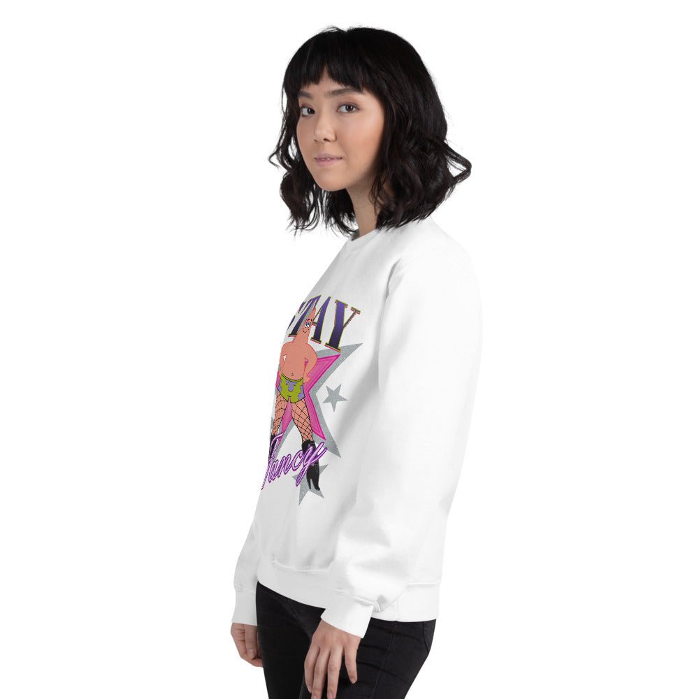 SpongeBob SquarePants Patrick Fishnets Stay Fancy Unisex Crewneck Sweatshirt - Paramount Shop