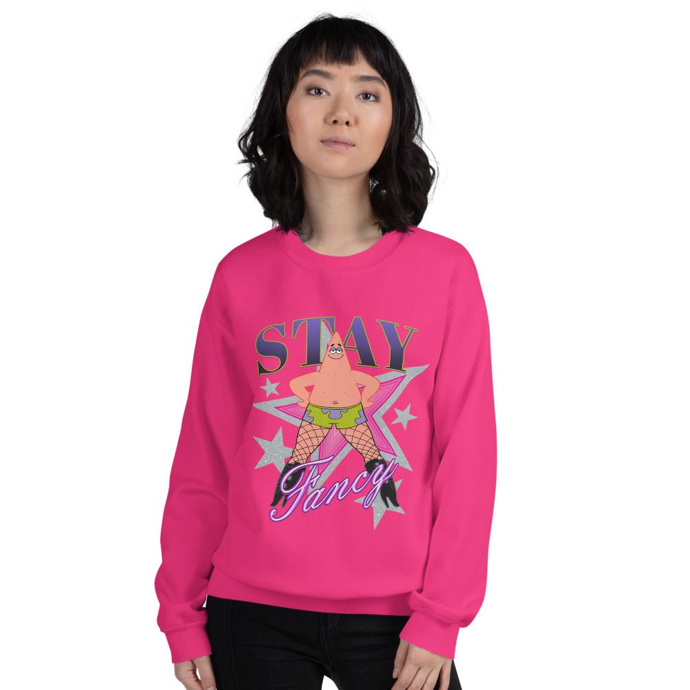 SpongeBob SquarePants Patrick Fishnets Stay Fancy Unisex Crewneck Sweatshirt - Paramount Shop