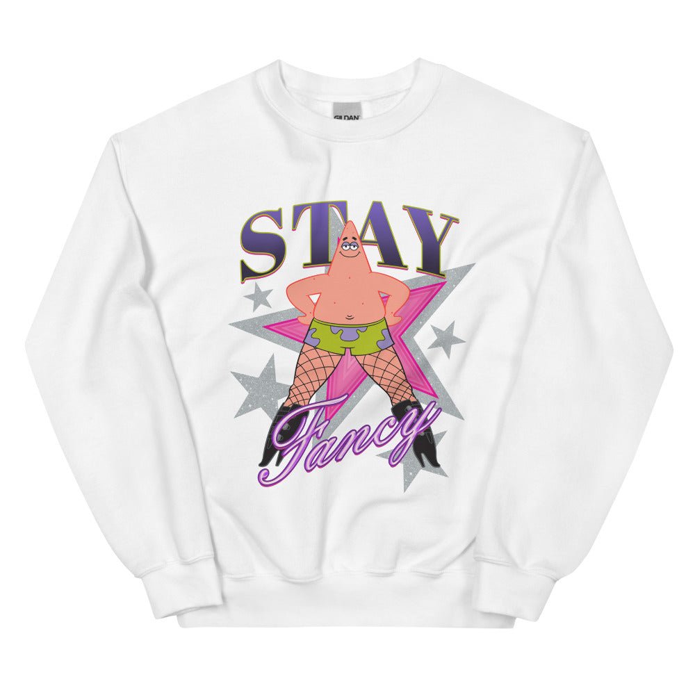 SpongeBob SquarePants Patrick Fishnets Stay Fancy Unisex Crewneck Sweatshirt - Paramount Shop