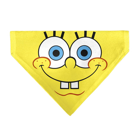 SpongeBob SquarePants Pet Bandana Face Close - Up Over - the - Collar Double - Sided Yellow - Paramount Shop