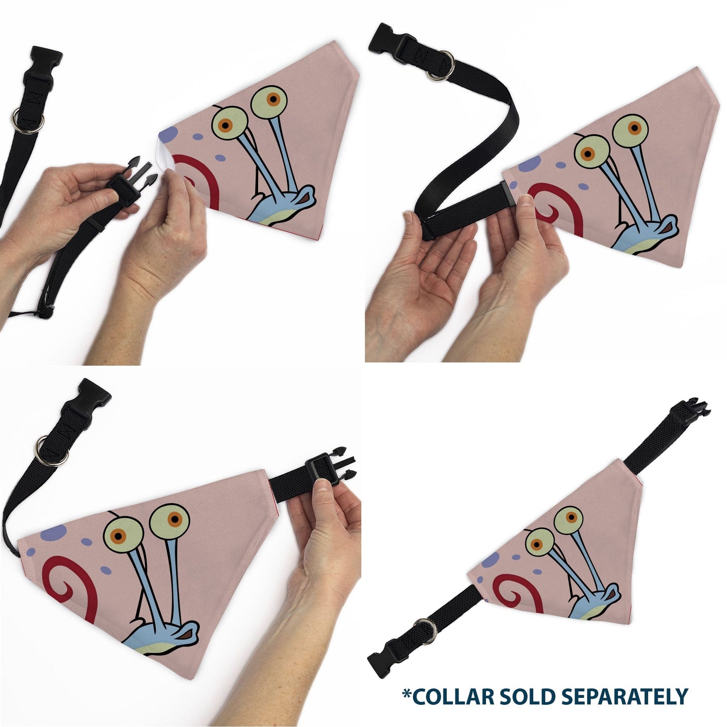 SpongeBob SquarePants Pet Bandana Gary the Snail Face Close - Up Pink - Paramount Shop
