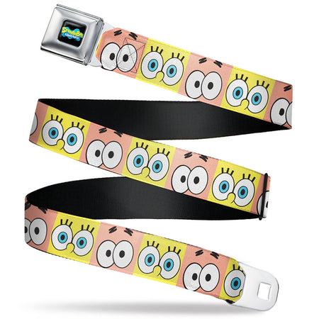 SpongeBob SquarePants Seatbelt Belt Logo & Eye Blocks Black / Blue - Paramount Shop
