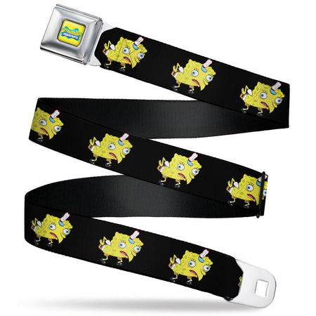 SpongeBob SquarePants Seatbelt Belt Mocking Pose Full Color Black - Paramount Shop