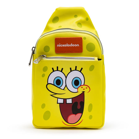 SpongeBob SquarePants Sling Bag Smiling Face Character Close Up Vegan Leather Yellow - Paramount Shop