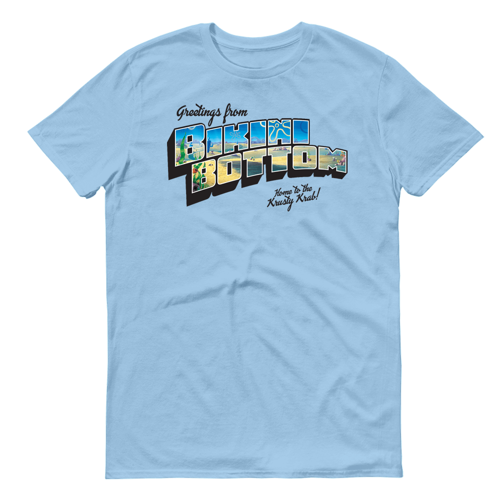 SpongeBob SquarePants Sponge on the Run Greetings From Bikini Bottom Adult Short Sleeve T - Shirt - Paramount Shop