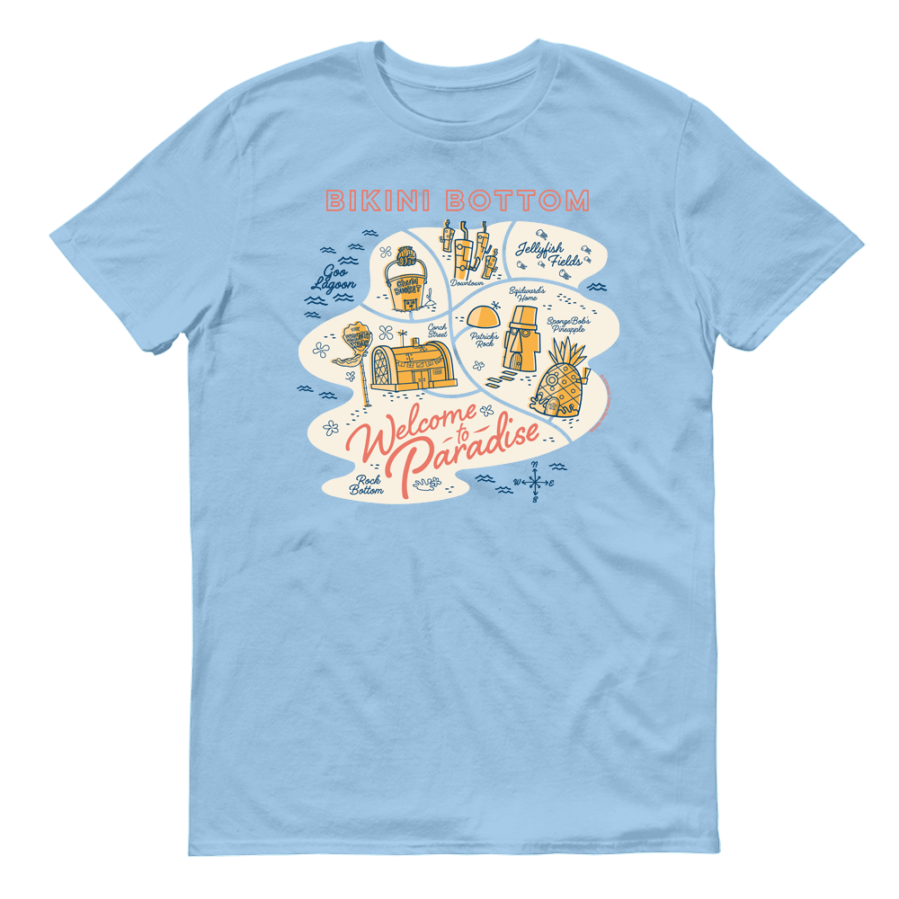SpongeBob SquarePants Welcome to Paradise Adult Short Sleeve T - Shirt - Paramount Shop