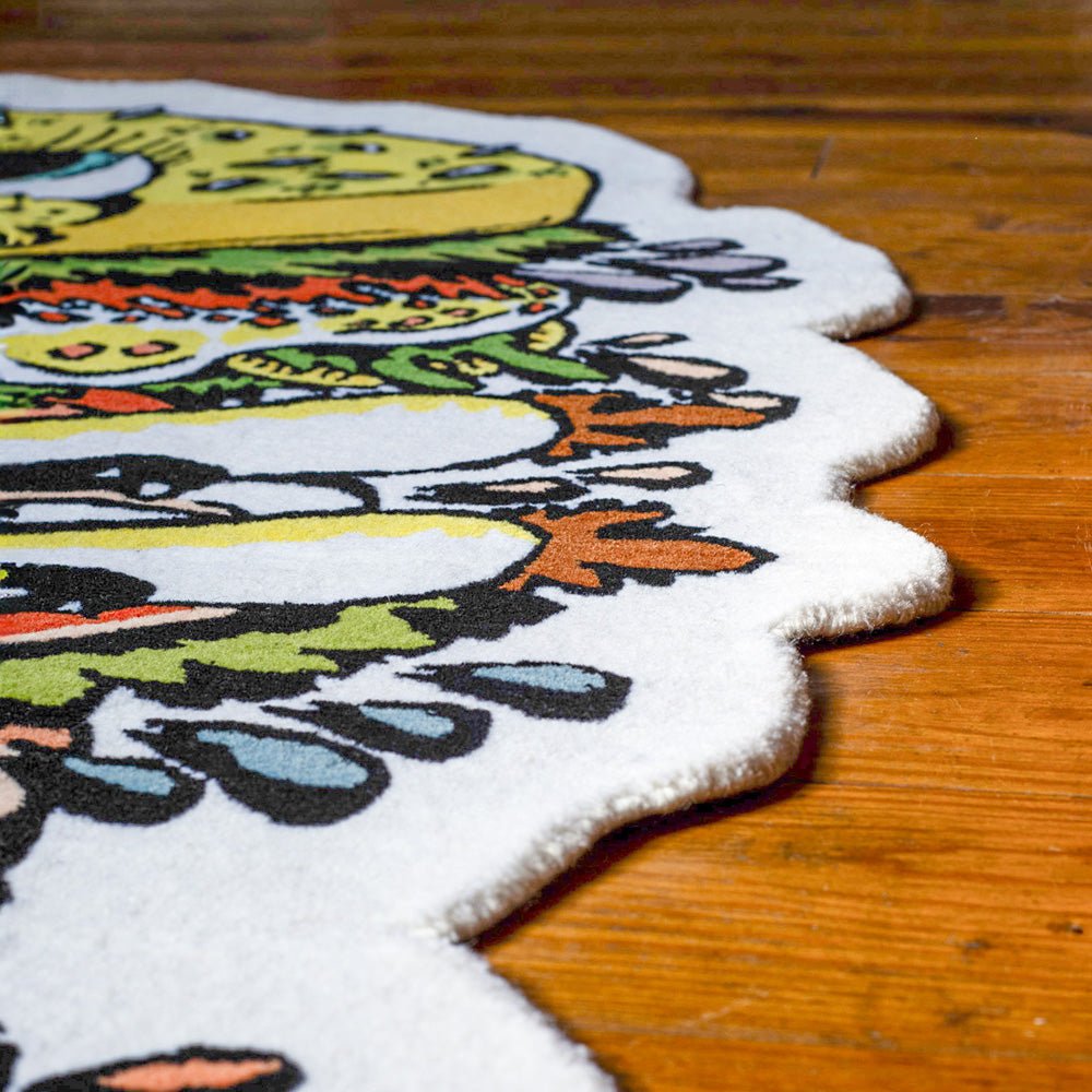 SpongeBob SquarePants x Noreen Seabrook Handmade Krabby Patty Custom Rug - Paramount Shop