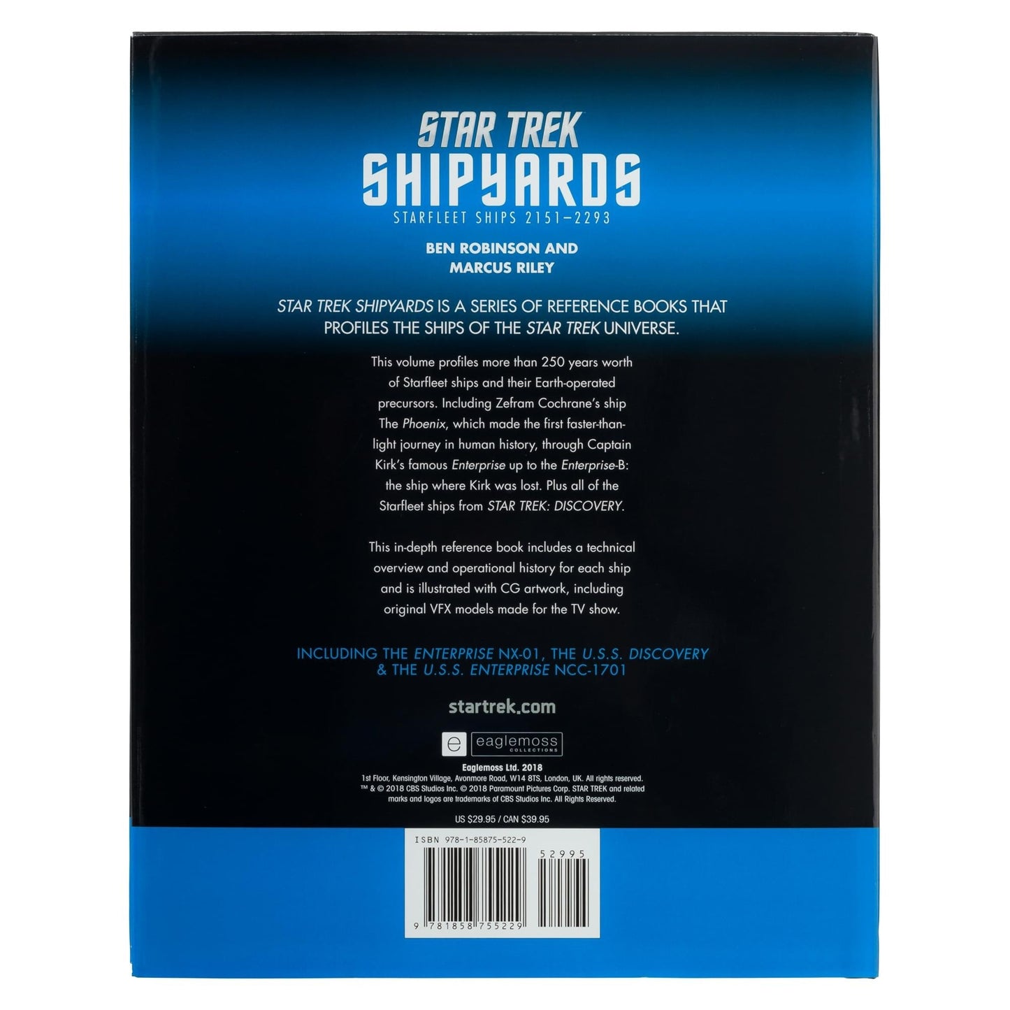Star Trek Book Shipyards Starfleet Starships 2151-2293 Vol 1 - Paramount Shop