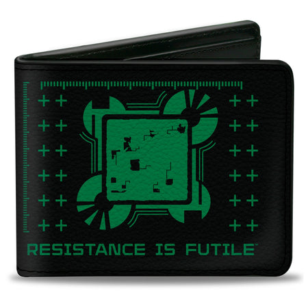 Star Trek Borg Cube Resistance Is Futile Bi - Fold Wallet - Paramount Shop