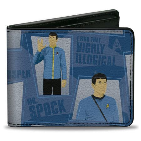 Star Trek Classic Poses and Quotes Collage Bi - Fold Wallet - Paramount Shop