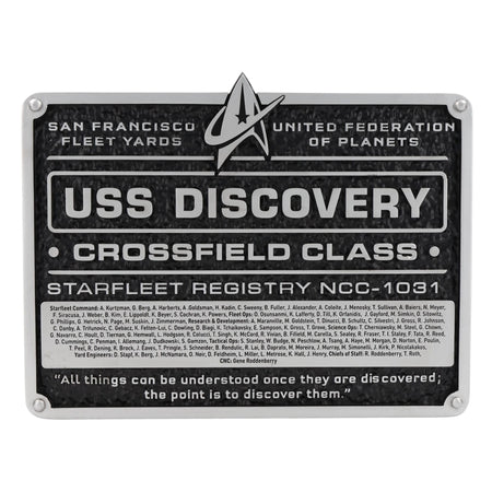 Star Trek Collectibles USS Discovery Dedication Plaque Replica - Paramount Shop