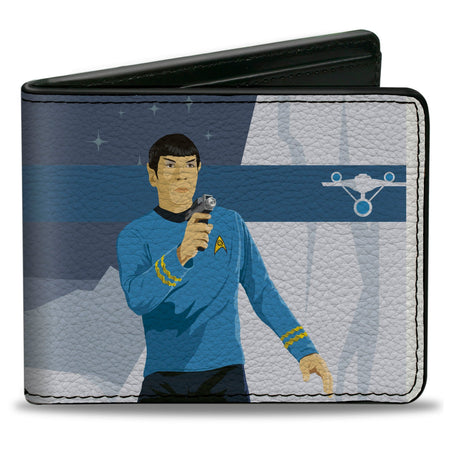 Star Trek Mr. Spock Phaser Pose Blue Bi - Fold Wallet - Paramount Shop
