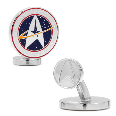 Star Trek Starfleet Command Logo Rhodium-Plated Cufflinks - Paramount Shop