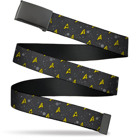 Star Trek Starfleet Insignias Space Gray Yellow Web Belt - Paramount Shop