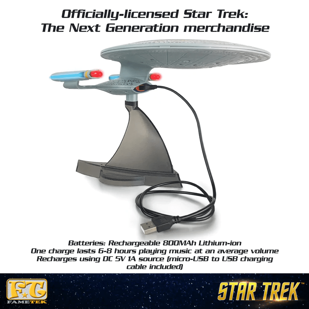 Star Trek: The Next Generation U.S.S. Enterprise NCC - 1701 - D Bluetooth® Speaker With Sleep Machine, LED's & Sound Effects - Paramount Shop