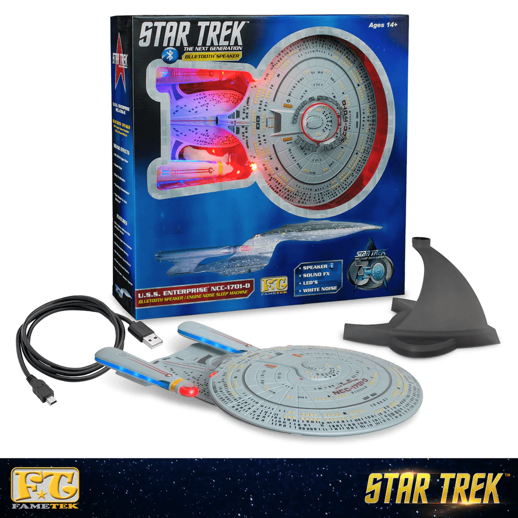 Star Trek: The Next Generation U.S.S. Enterprise NCC - 1701 - D Bluetooth® Speaker With Sleep Machine, LED's & Sound Effects - Paramount Shop