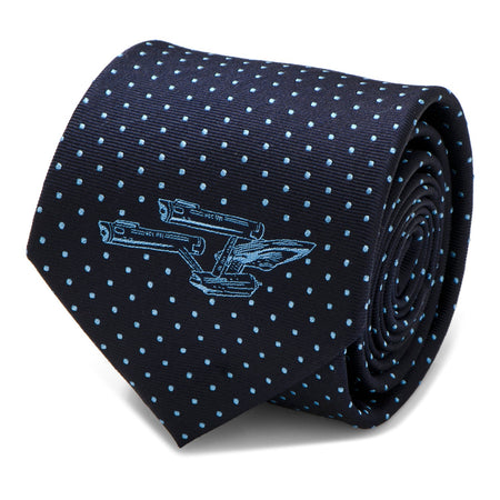 Star Trek USS Enterprise Dot Pattern Silk Necktie - Paramount Shop
