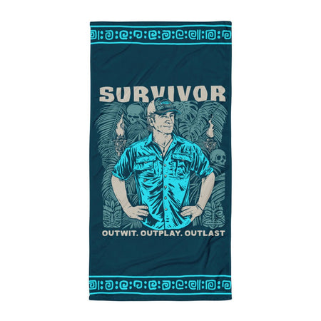 Survivor Beach Towel Jeff Outwit. Outplay. Outlast. - Paramount Shop