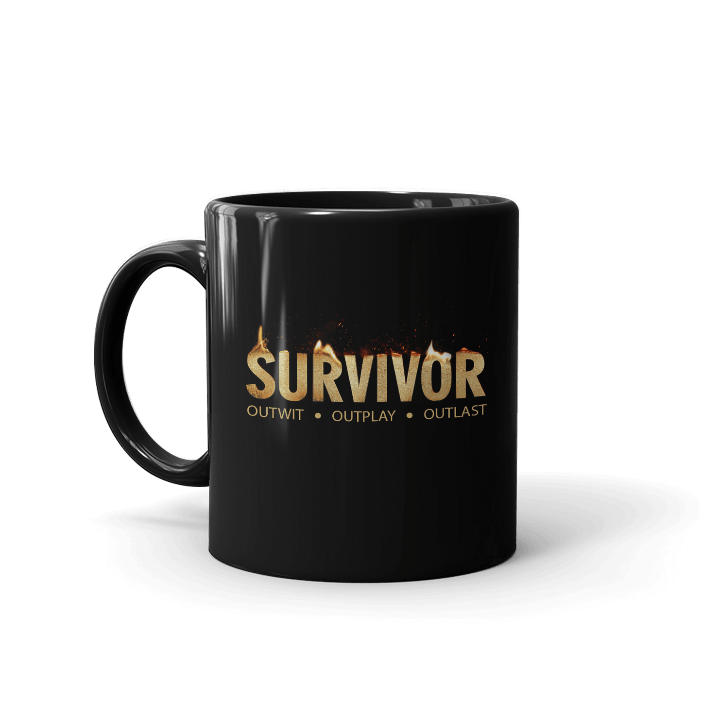Survivor Flame Logo Black Mug - Paramount Shop