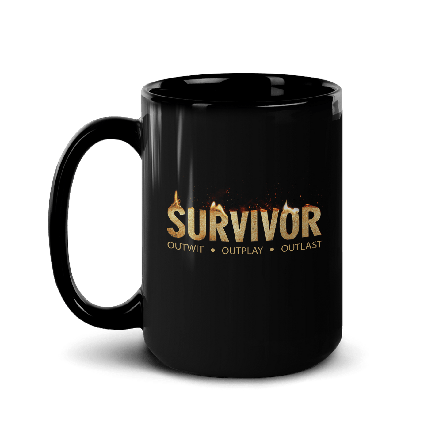 Survivor Flame Logo Black Mug - Paramount Shop