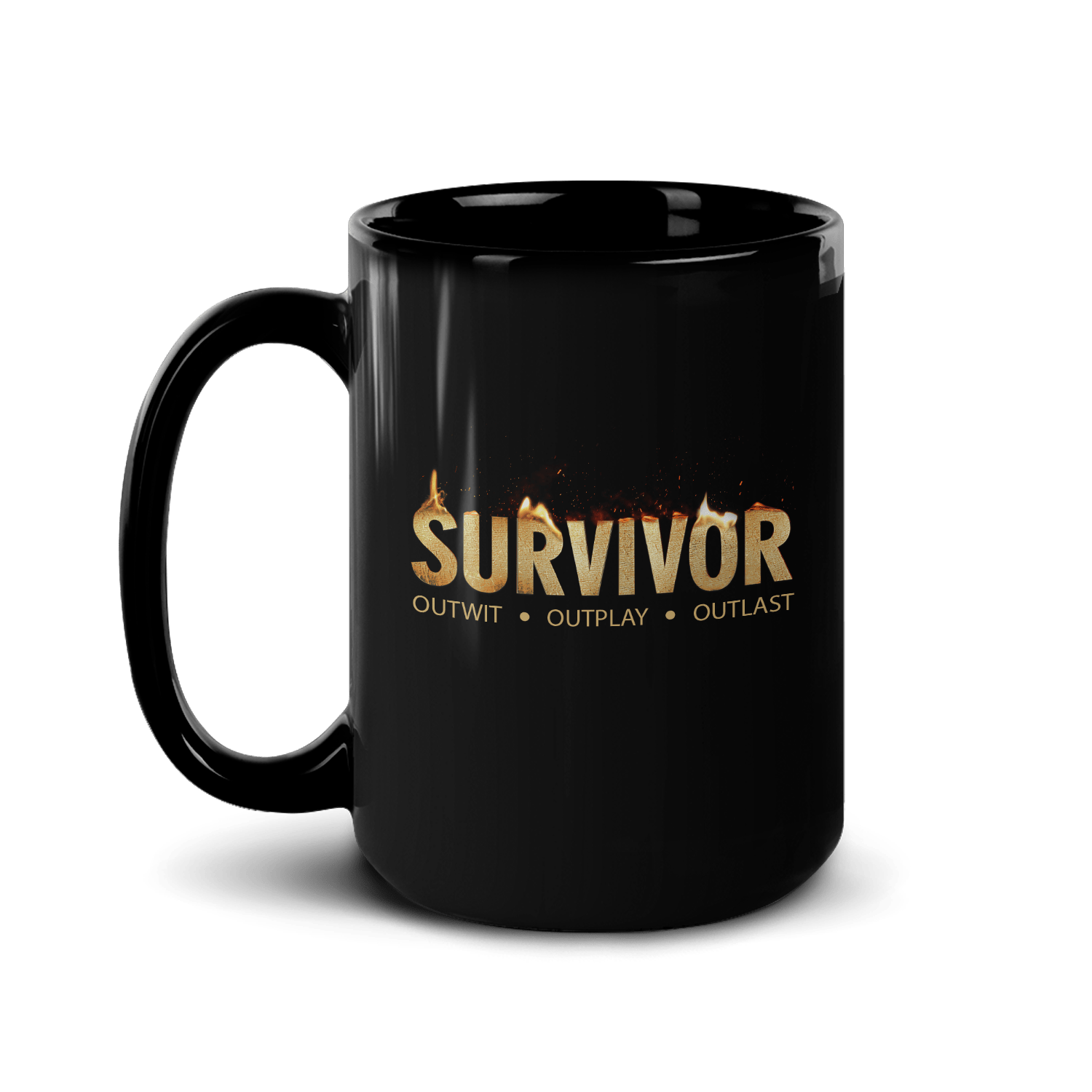Survivor Flame Logo Black Mug - Paramount Shop