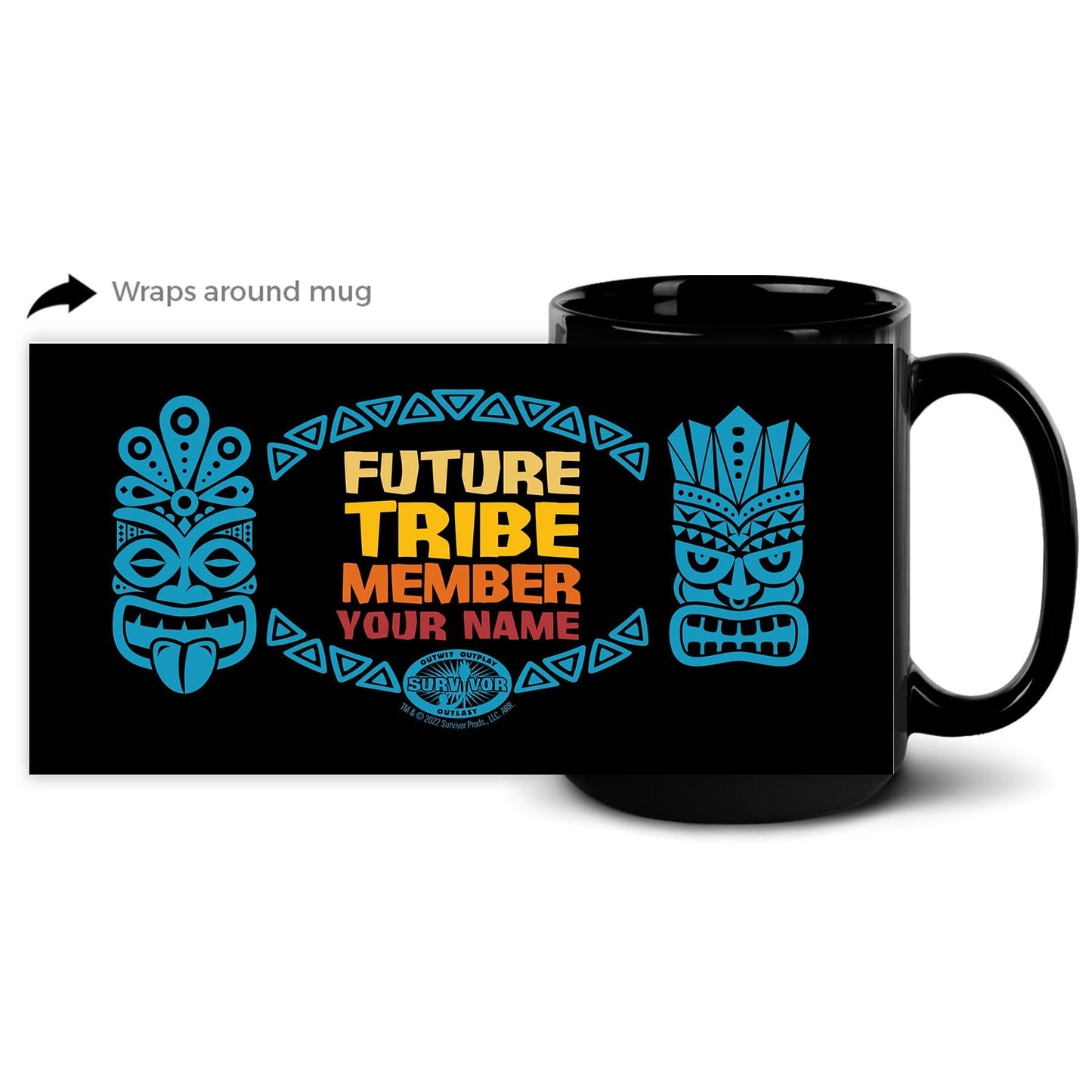 Survivor Future Tribe Member Personalized Black Mug - Paramount Shop