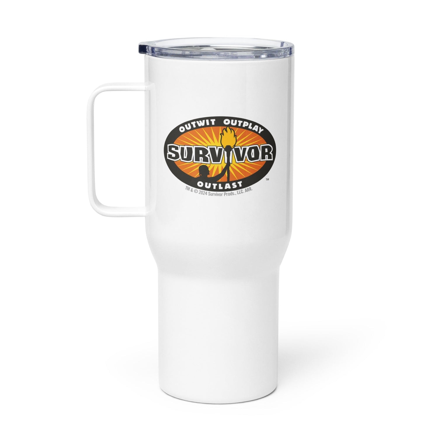 Survivor Outwit, Outplay, Outlast Logo Travel Mug With Handle - Paramount Shop