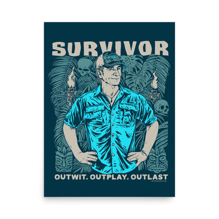 Survivor Poster Jeff Outwit. Outplay. Outlast. - Paramount Shop