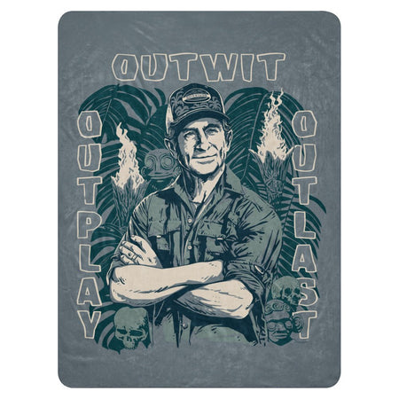 Survivor Premium Sherpa Blanket Jeff Tribal Outwit. Outplay. Outlast. - Paramount Shop