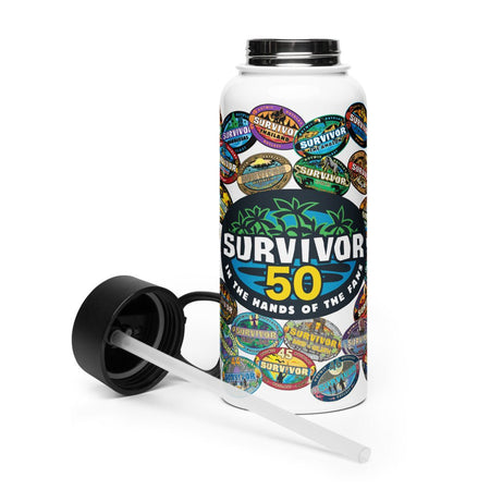 Survivor Stainless Steel Water Bottle 50 Seasons Logo - Paramount Shop