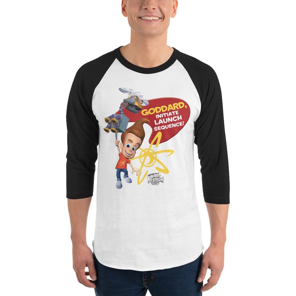 The Adventures of Jimmy Neutron, Boy Genius Goddard Initiate Launch Sequence Adult 3/4 Sleeve Raglan - Paramount Shop