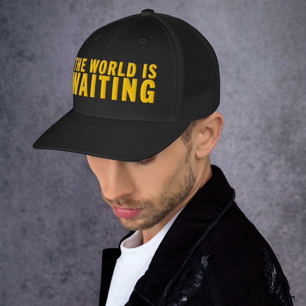The Amazing Race The World Is Waiting Embroidered Trucker Hat - Paramount Shop