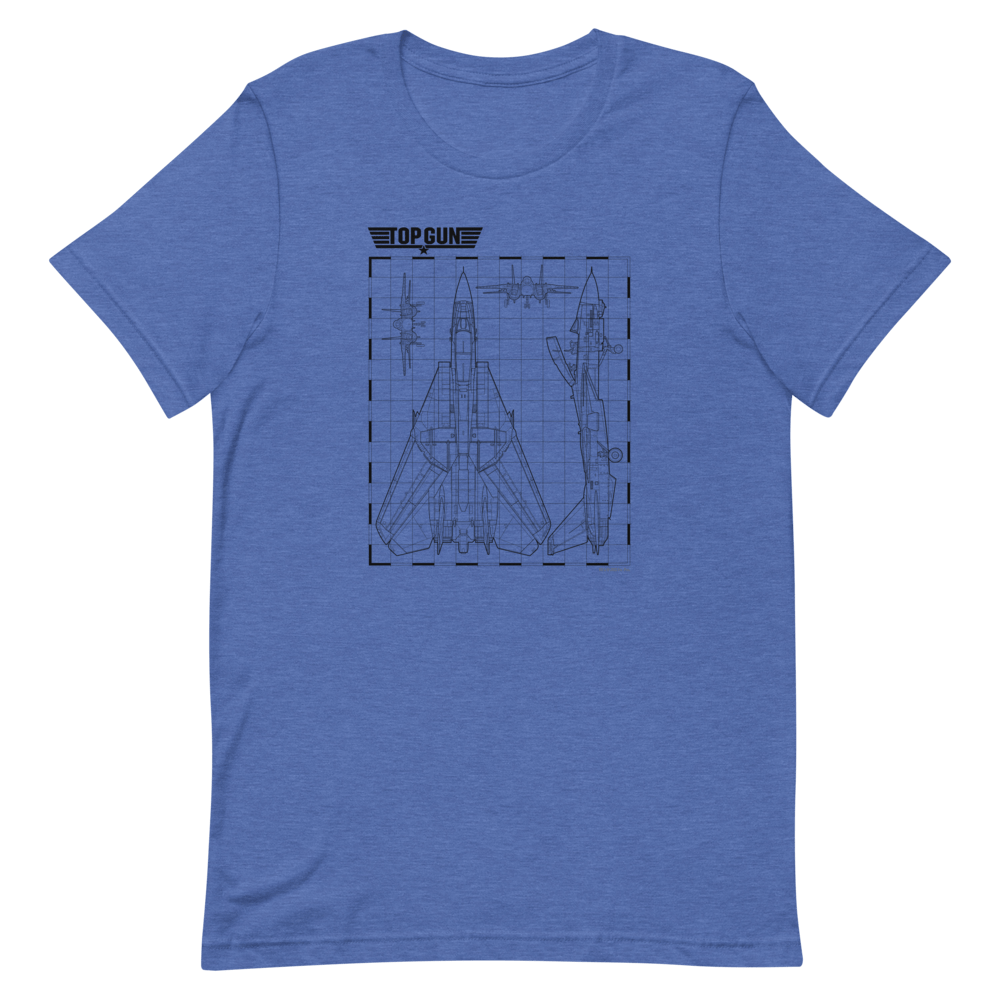 Top Gun Fighter Jet Schematics Unisex Premium T - Shirt - Paramount Shop