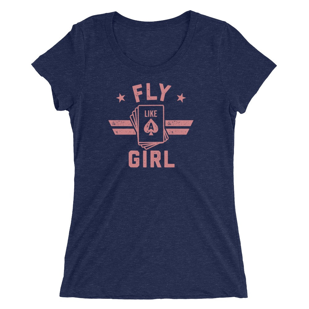 Top Gun: Maverick Fly Like A Girl Women's Tri - Blend Short Sleeve T - Shirt - Paramount Shop