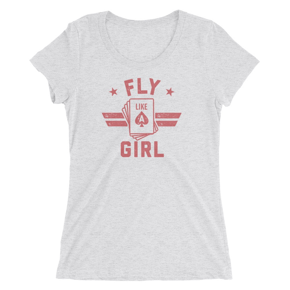 Top Gun: Maverick Fly Like A Girl Women's Tri - Blend Short Sleeve T - Shirt - Paramount Shop