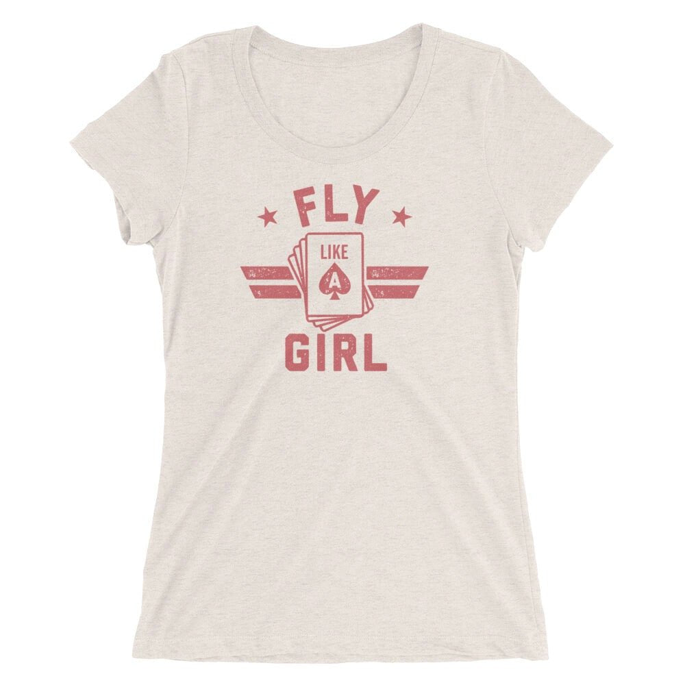 Top Gun: Maverick Fly Like A Girl Women's Tri - Blend Short Sleeve T - Shirt - Paramount Shop